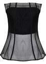 Trendyol Black Woven Corset Detailed Organza Bustier