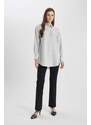 DEFACTO Relax Fit Shirt Collar Long Sleeve Tunic