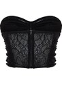 Trendyol Black Body-Sitting Knitted Lace Bustier