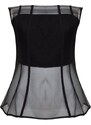 Trendyol Black Woven Corset Detailed Organza Bustier