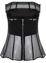 Trendyol Black Woven Corset Detailed Organza Bustier