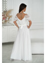 Bicotone Bílé dlouhé tylové šaty Grace