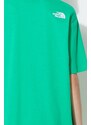 Bavlněné tričko The North Face W S/S Essential Oversize Tee zelená barva, NF0A87NQPO81