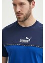 Bavlněné tričko Puma tmavomodrá barva, 673341
