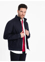 Ombre Men's quilted bagged jacket - navy blue