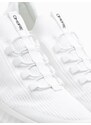 Ombre Men's ankle sneakers in combined materials - white and beige