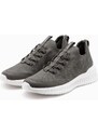 Ombre Men's ankle sneakers in combined materials - navy blue