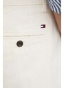 Kalhoty s příměsí lnu Tommy Hilfiger béžová barva, ve střihu chinos