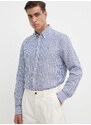 Košile Tommy Hilfiger pánská, tmavomodrá barva, slim, s límečkem button-down, MW0MW34633