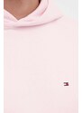 Mikina Tommy Hilfiger pánská, růžová barva, s kapucí, hladká