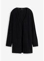 bonprix Bavlněný pletený kabátek, lehký materiál Černá