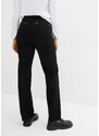 bonprix Bavlněné kalhoty bez zapínání, Straight Černá