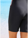 bonprix Jednodílné stahovací plavky s nohavičkami, mírná tvarovací funkce, z recyklovaného polyamidu Černá