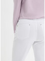 bonprix Bengalínové strečové kalhoty s nastavitelným pasem, Straight Bílá
