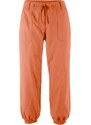 bonprix 3/4 lněné kalhoty s pohodlnou pasovkou Loose Fit Oranžová