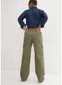 bonprix Cargo kalhoty Mid Waist, dlouhé Zelená