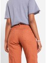 bonprix 3/4 lněné kalhoty s pohodlnou pasovkou Loose Fit Oranžová