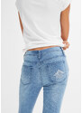 bonprix Skinny džíny s dírkovou výšivkou Modrá