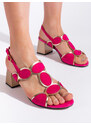 GOODIN Women's fuchsia sandals with buckle