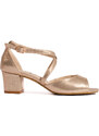 GOODIN Women's gold low-heeled sandals