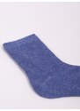 Yoclub Kids's Girls' Socks Plain With Silver Thread 3-Pack SKA-0025G-1800 Navy Blue