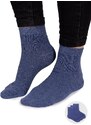 Yoclub Kids's Girls' Socks Plain With Silver Thread 3-Pack SKA-0025G-1800 Navy Blue