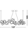 Zlaté kovové závěsné LED světlo Nova Luce Nebula 163 cm