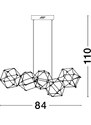 Zlaté kovové závěsné LED světlo Nova Luce Nebula 84 cm