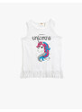 Koton Athlete Crew Neck Unicorn Printed Tassels