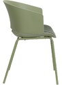 White Label Zelená plastová jídelní židle WLL JESSICA