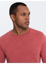 Ombre Men's wash longsleeve with a round neckline - brick-red