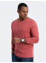 Ombre Clothing Pánské pratelné tričko s dlouhým rukávem a kulatým výstřihem - Brick Grey V3 OM-LSWL-0103