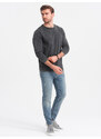 Ombre Clothing Pánské prací tričko s dlouhým rukávem a kulatým výstřihem - černé V4 OM-LSWL-0103