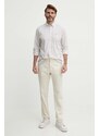 Košile Tommy Hilfiger pánská, béžová barva, regular, s límečkem button-down, MW0MW30935