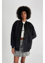 DEFACTO Bomber Thick Sweatshirt Fabric Bomber Jacket