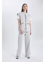 DEFACTO Wide Leg Thick Sweatshirt Fabric Trousers