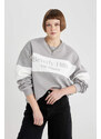 DEFACTO Relax Fit Printed Long Sleeve Sweatshirt