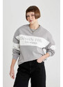 DEFACTO Relax Fit Printed Long Sleeve Sweatshirt