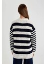 DEFACTO Regular Fit Striped Polo Neck T-Shirt Tunic