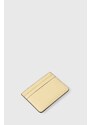 Kožené pouzdro na karty Lauren Ralph Lauren žlutá barva