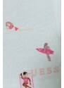 Dětské bavlněné šortky Guess tyrkysová barva, vzorované, nastavitelný pas