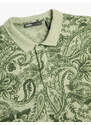 Koton Polo T-Shirt Floral Button Slim Fit Cotton