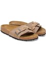 Semišové pantofle Birkenstock Oita Braided dámské, béžová barva, 1026730