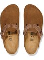 Semišové pantofle Birkenstock Boston Braided dámské, hnědá barva, 1026713