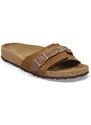 Semišové pantofle Birkenstock Oita Braided dámské, hnědá barva, 1026742