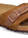 Semišové pantofle Birkenstock Oita Braided dámské, hnědá barva, 1026742
