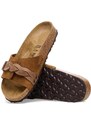 Semišové pantofle Birkenstock Oita Braided dámské, hnědá barva, 1026742