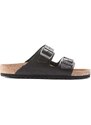 Kožené pantofle Birkenstock Arizona pánské, černá barva