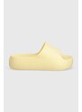 Pantofle Tommy Jeans TJW CHUNKY FLATFORM SLIDE dámské, žlutá barva, na platformě, EN0EN02454