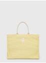 Plážová taška Tommy Hilfiger žlutá barva, AW0AW16410